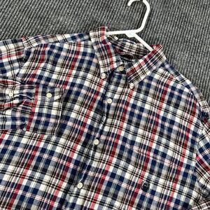 Chaps Shirt Mens XL Extra Large Red Blue Plaid Long Sleeve Button Down Casual